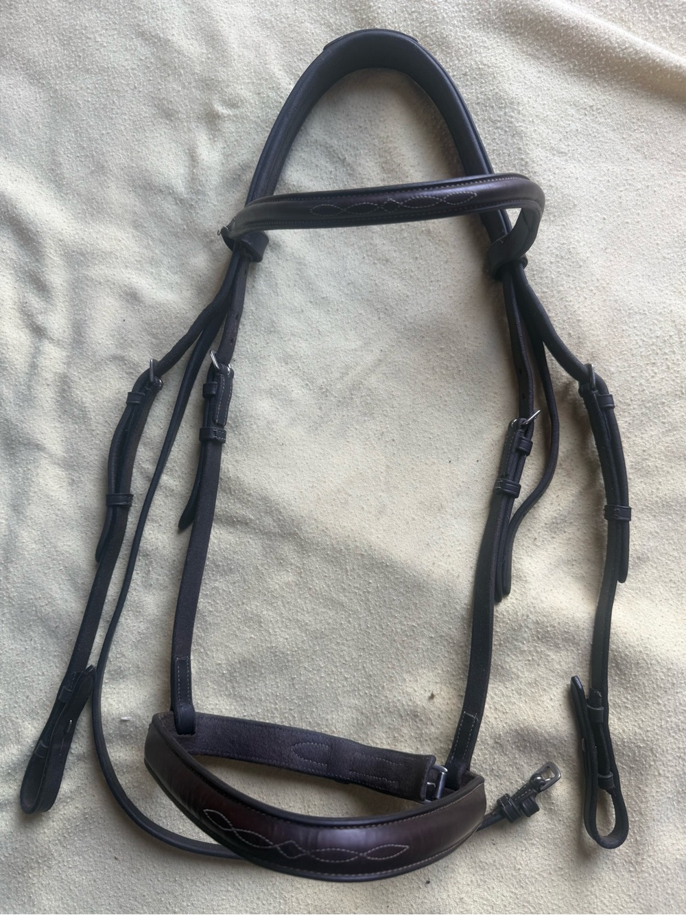 Oversized Wellfleet comfort crown fancy stitch bridle